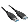 Sharkoon 1m, 2xUSB3.0-A câble USB USB 3.2 Gen 1 (3.1 Gen 1) USB A Noir