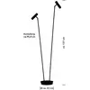 HELL Tom Pro Lampadaire, LED, 2 sources lumineuses, 60551/2-06,