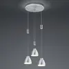 HELL Suspension LED Leni, à 3 lampes, ronde, nickel