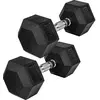 Movit® haltère hexagonal, Dumbbells en fonte avec revêtement caoutchou...