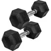 Movit® haltère hexagonal, Dumbbells en fonte avec revêtement caoutchou...