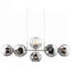 NOWA Suspension en verre Pilar, à 8 lampes, gris fumé