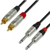 Adam Hall 4 Star Câble audio 2 x RCA mâle vers 2 x Jack mono 6,3 mm, l...