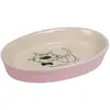 Nobby Bol Ovale en céramique pour Chat Rose/Beige 17 x 11 x 2,5 cm