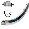 Bike-Parts Roue avant VTC 28P moyeu dynamo Shimano DH3D30 - Jante Rigi...