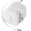 Intenso - Chargeur Secteur  65w Cable Usb-C + Port Usb-C/Usb-A Blanc
