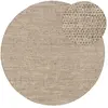 Tapis de laine taupe D 100 rond