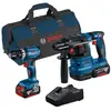 Bosch Kombi-set Akku-schlagbohrschrauber Gsb 18v-45 Akku-bohrhammer Gbh 18v