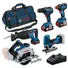 Pack 5 outils 18V 0615A5003D Bosch gsr 18V-55 + gst 18V-125 s + gks 18...