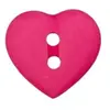 Boutons Coeur 2 trous 12 mm X 4 - Union Knopf Fuchsia Rose - Fuchsia R...