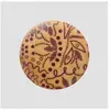 Bouton Rond Motif Fleurs en Bois d Olivier   20 mm   Prym(...) - 022 B...