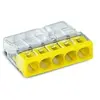 Bornes 5 entrées (0.5-2.5mm) Jaune boite de 100 pièces - WAGO - 2273-205