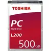 Toshiba L200 500GB, 500 GB, 5400 RPM, 8 MB, 2.5", Serial ATA III