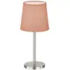 FH Lighting Lampe à poser Eve abat-jour lin nickel/rose