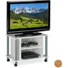 Relaxdays Meuble TV sur roues, compartiments, étagère pour téléviseur, Buffet à roues pour téléviseur, HxlxP 45x60x40cm