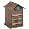 Relaxdays Nichoir d’extérieur pour chouettes, bois de sapin, porte inclinable, trou d’envol HL 9,5 x 9,5 cm, marron