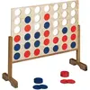 Relaxdays Puissance 4, jeu classique, xxl, petits et grands, h x l x p : 72 x 82,5 x 26 cm, pour l'extérieur, nature
