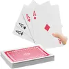 Relaxdays Jumbo Cartes de Poker 54 Cartes de Jeu en Plastique XXL Imperméable Multicolore 18 x 13 cm 10023627