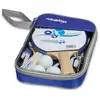 Set de ping-pong - Relaxdays - 2 raquettes - 3 balles - Filet 2 étoiles - Sac de transport bleu