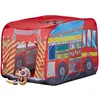 Relaxdays- Tente de Jeu Enfants Camion Pompiers Filles garçons 3 Ans Pop up intérieur extérieur, 10022459, Rouge