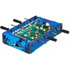 Pas de marque Relaxdays Babyfoot avec éclairage LED pour Enfants et Adultes, 4 Barres de Jeu, avec 2 balles, Bleu
