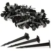 RELAXDAYS Piquets de fixation sol en plastique, lot de 200, clous, sardines, jardin, tente, fixation terre 11,5 cm, noir
