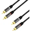 Cable audio rca 2x rca males vers 2x rca males 15 m plaque or