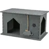 TRIXIE Lene Niche pour chat en feutre avec jouet suspendu pour chat, griffoir en jute, niche pour chat d'intérieur