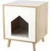 TRIXIE Isa Niche d'intérieur pour Chat, Table d'appoint et Table de Chevet, Niche pour Chat avec Coussin Confortable