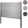 Mendler Brise-vue en WPC Sarthe, poteau en aluminium extension, 185cm gris