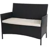 Mendler Banc De Jardin Halden En Polyrotin, Banquette Anthracite, Co...