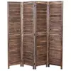 HHG - Paravent 836, paroi de séparation, shabby, 170x160cm, brun