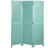 Mendler Paravent - HWC - C30 - Vintage - Bois de Paulownia - 170x120cm - Vert