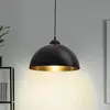 B.K.LICHT Suspension design lustre vintage noir-doré luminaire plafond cuisine lot de 2 E27