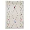 DELADECO Tapis shaggy de salon berbère crème ethnique Ennis 190x133 CM - Crème