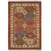 Novatrend Tapis kilim orient tissé main en laine Rouge 060x120 cm