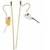 Lot de canne à pêche pour chat avec souris en peluche à son et herbe N...