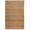 Tapis en jute naturelle fait main motif chevron à franges 80x150