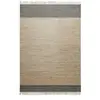 Green Loop Tapis plat tissé main à franges rayé anthracite et beige sable 80x150