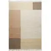 Green Loop Tapis plat tissé main à franges beige et brun 80x150
