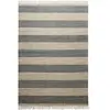 Green Loop Tapis plat tissé main à franges rayé anthracite et beige 200x290