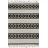 Esprit Tapis kilim ethnique tissé à franges et relief noir et blanc 80x150