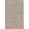 Esprit Tapis tissé main blanc beige à bouclette pure laine et coton 110x170