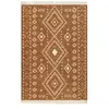 Green Loop Tapis ethnique tissé main laine et coton brique beige 130x190