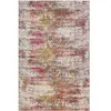 Wecon Home Tapis plat motif vintage effet usé multicolore rose 110x170