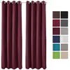 Beautissu Lot de 2 Rideaux Thermiques Bordeaux uni opaque à oeillet Am...