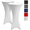 Beautissu Lot de 2 Housses de Table Haute Stella Ø 80-85 cm - Blanc -...