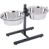 zooplus Exclusive Porte gamelles  avec écuelles incluses 2x2,8 L, 25 cm de diamètre, jusqu'à 50 cm de hauteur