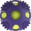 Balle de tennis en caoutchouc 2en1 pour chien - 10cm de diamètre