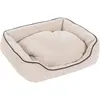 zooplus Exclusive Panier chat Housse en polaire Coussin réversible L50xl45xH 15 cm Beige Vanilla